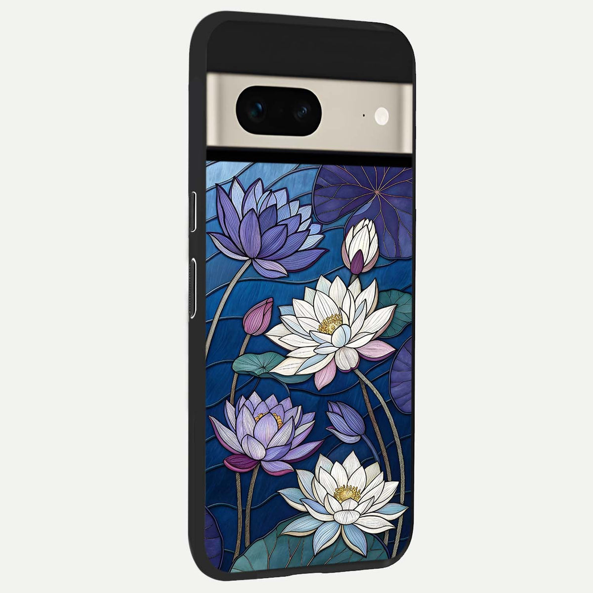  Purple Lotus Stained back cover For Google Pixel 7 slim fit glass case with vibrant aesthetic design