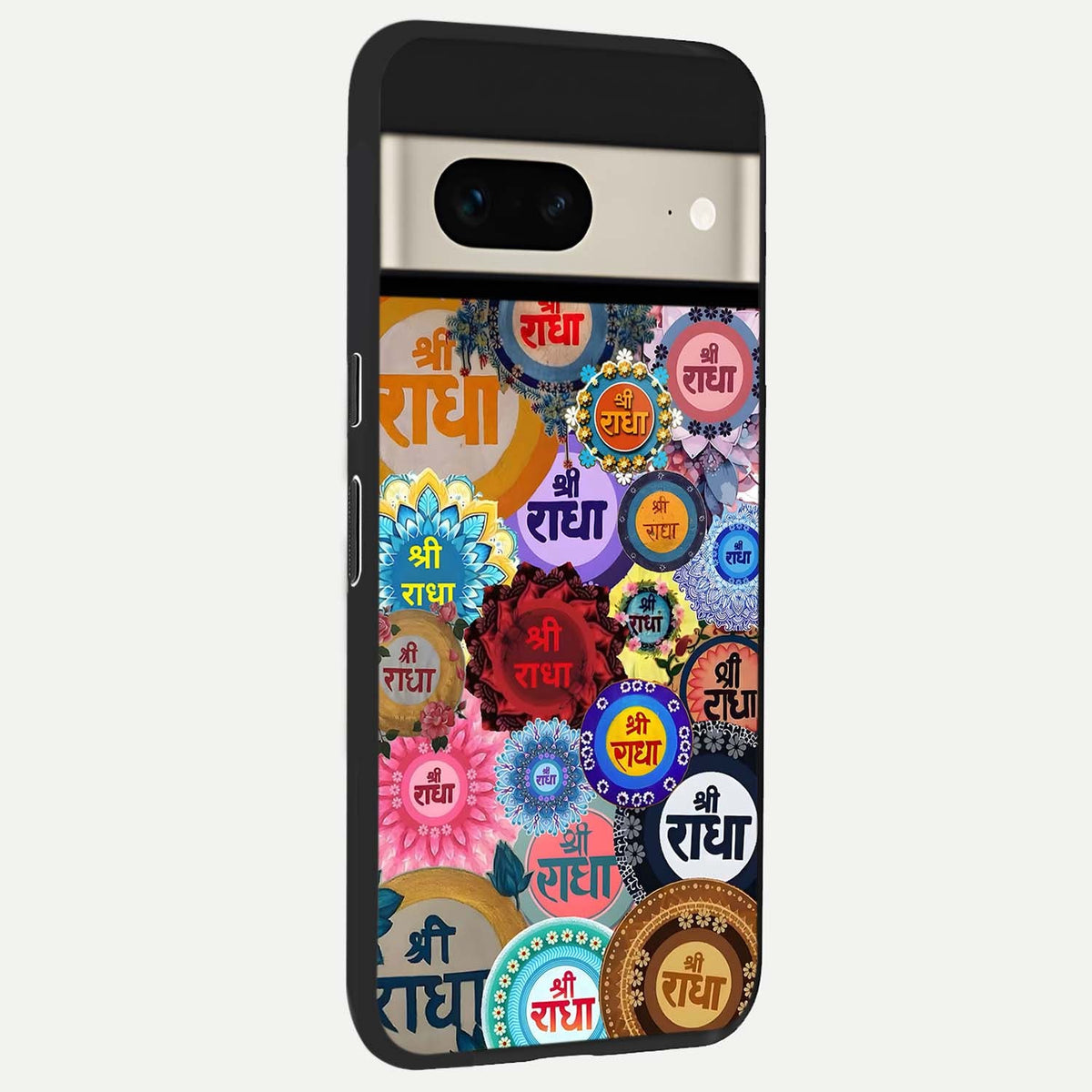  Radha Divine Bloom back cover For Google Pixel 7 slim fit glass case with vibrant aesthetic design