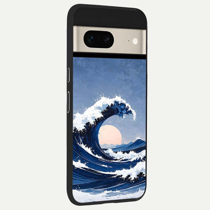  Rising Tide Power back cover For Google Pixel 7 slim fit glass case with vibrant aesthetic design
