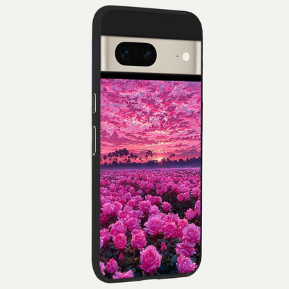  Rose Sunset Valley back cover For Google Pixel 7 slim fit glass case with vibrant aesthetic design