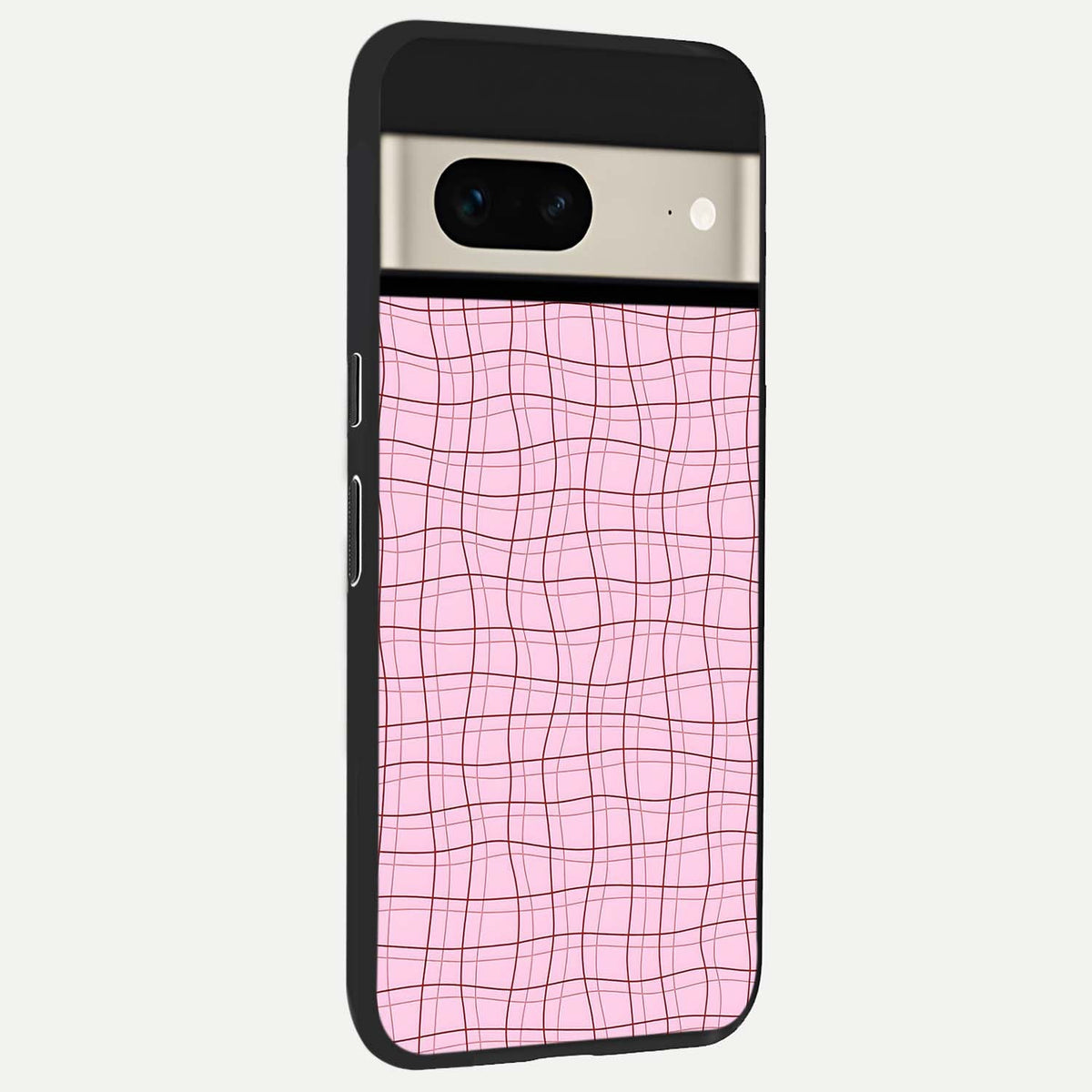  Soft Grid Bliss back cover For Google Pixel 7 slim fit glass case with vibrant aesthetic design