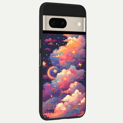  Starlit Dream Clouds back cover For Google Pixel 7 slim fit glass case with vibrant aesthetic design