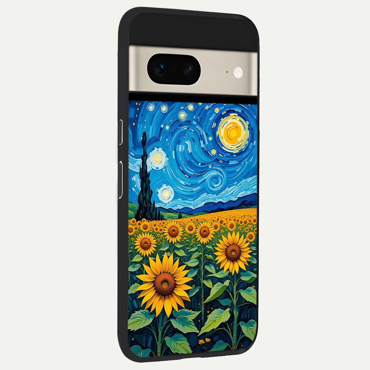  Starry Sunflower Dreams back cover For Google Pixel 7 slim fit glass case with vibrant aesthetic design