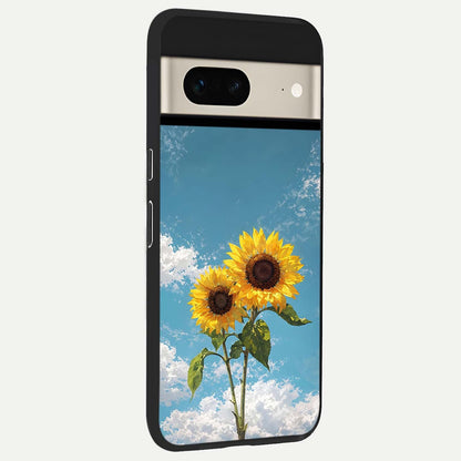  Sunlit Daisy Glow back cover For Google Pixel 7 slim fit glass case with vibrant aesthetic design