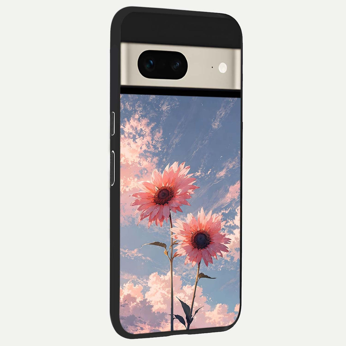  Sun Moon Balance back cover For Google Pixel 7 slim fit glass case with vibrant aesthetic design
