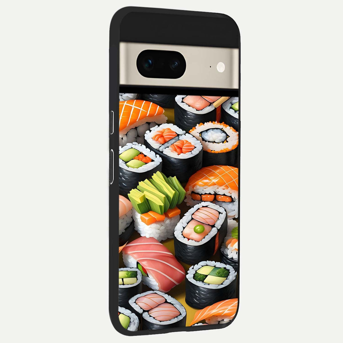  Sushi Food Pattern back cover For Google Pixel 7 slim fit glass case with vibrant aesthetic design