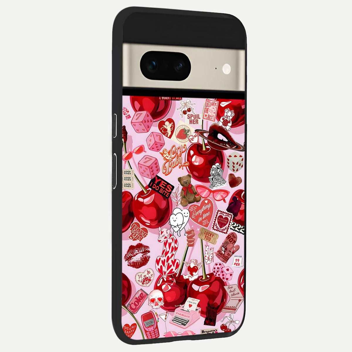  Sweet Cherry Chaos back cover For Google Pixel 7 slim fit glass case with vibrant aesthetic design