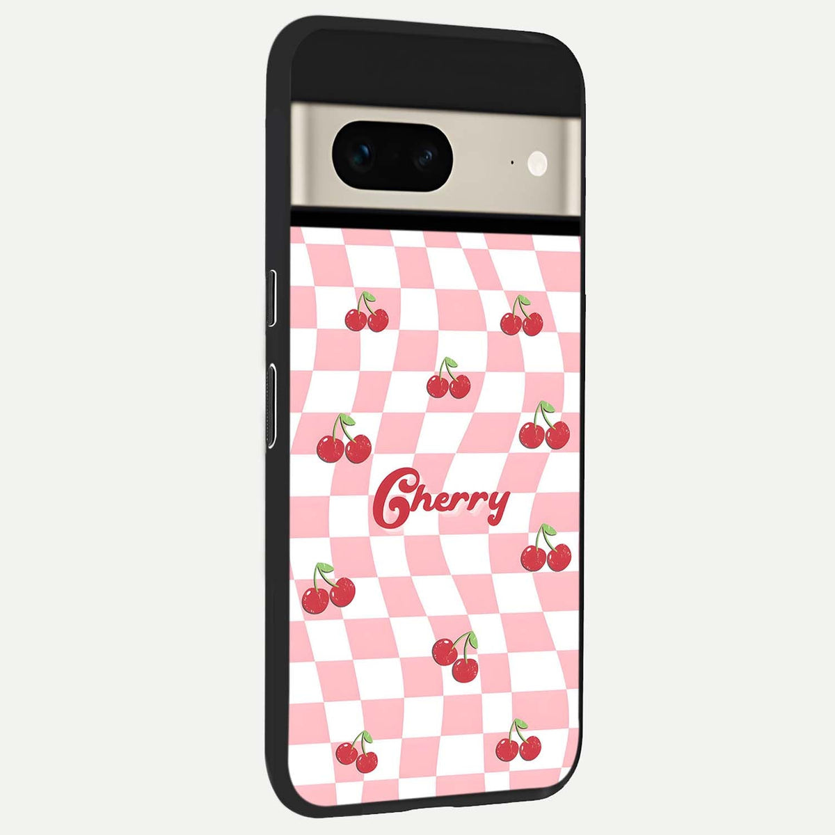  Sweet Cherry Vibes back cover For Google Pixel 7 slim fit glass case with vibrant aesthetic design