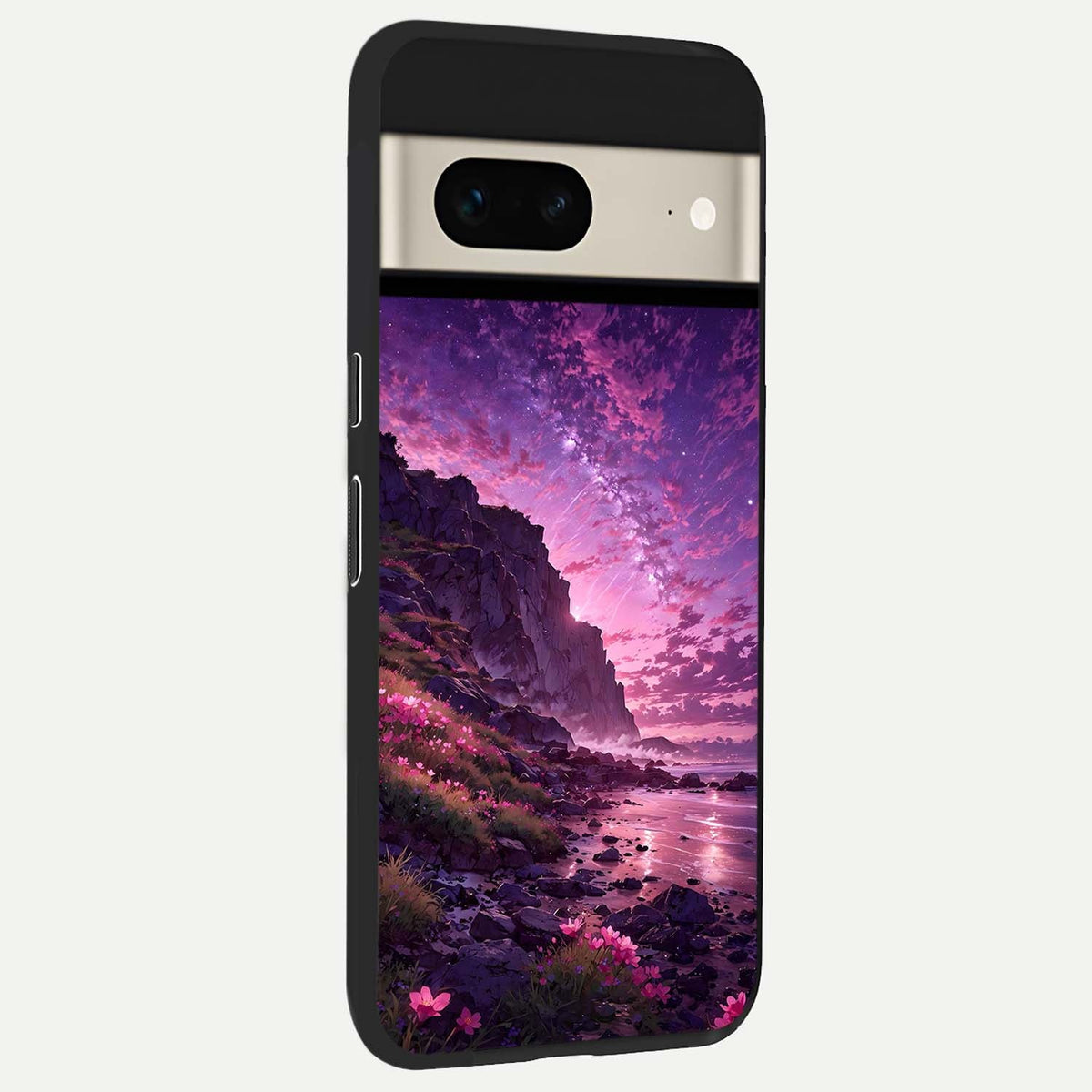  Twilight Blossom Coast back cover For Google Pixel 7 slim fit glass case with vibrant aesthetic design