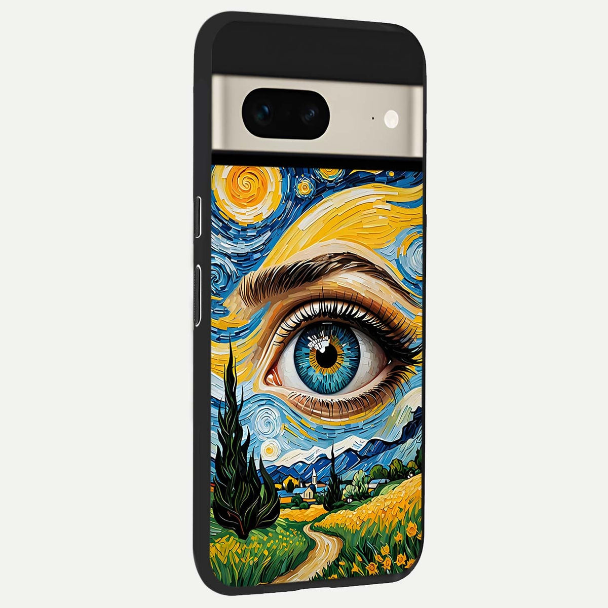  Van Gogh Eye back cover For Google Pixel 7 slim fit glass case with vibrant aesthetic design