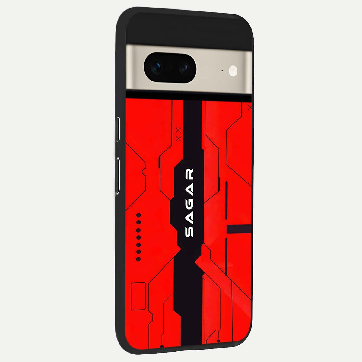  Voltage Rise CYBERPUNK Custom Name back cover For Google Pixel 7 slim fit personalized glass case with bold cyberpunk design