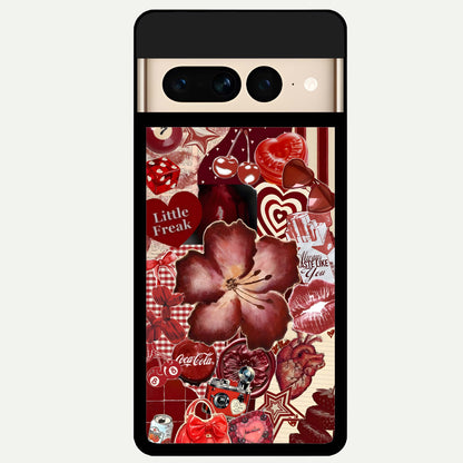  Aesthetic Little Freak Glass Case For Google Pixel 7 Pro back cover – full design glossy printed glass finish