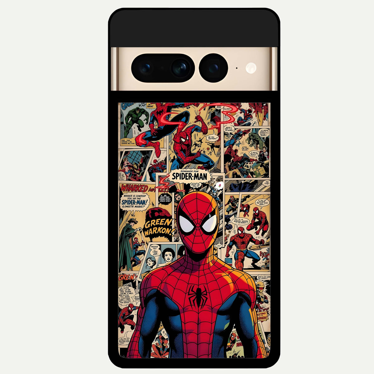  Aesthetic Spider Glass Case For Google Pixel 7 Pro back cover – full design glossy printed glass finish