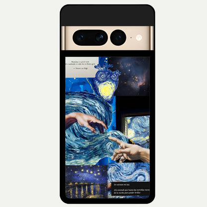  Aesthetic Vando Hands Glass Case For Google Pixel 7 Pro back cover – full design glossy printed glass finish