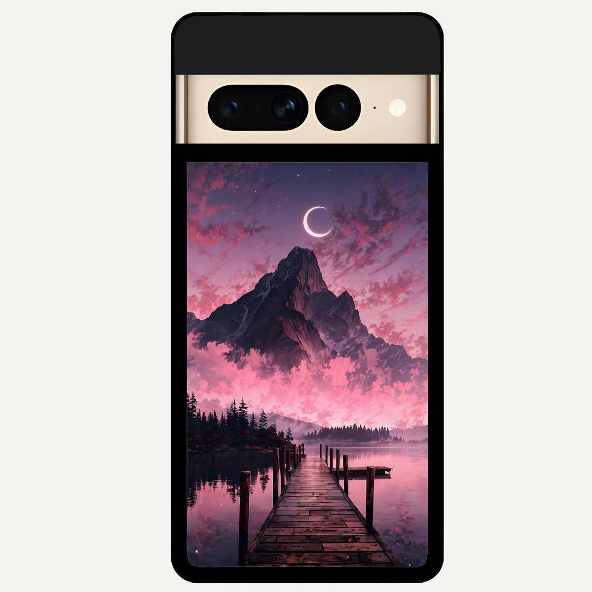  Beautiful Mountain View Glass Case For Google Pixel 7 Pro back cover – full design glossy printed glass finish