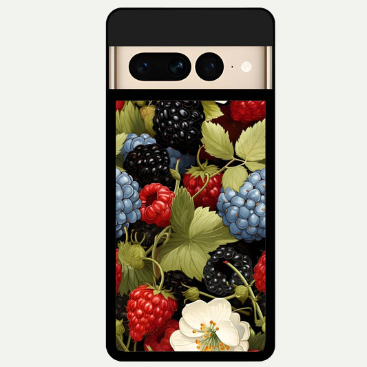  Berry Bloom Charm Glass Case For Google Pixel 7 Pro back cover – full design glossy printed glass finish