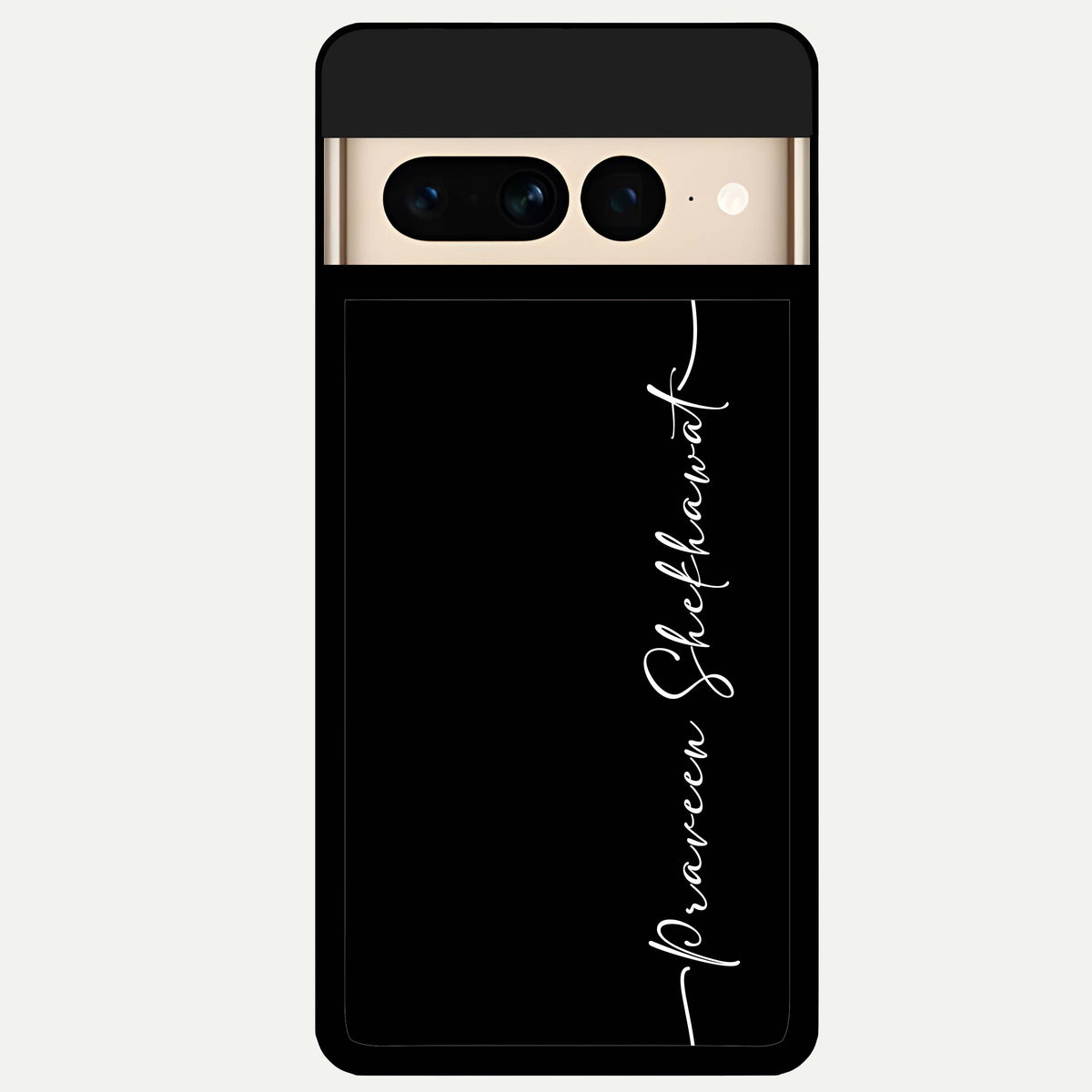  Black Tune Custom Name Glass Case For Google Pixel 7 Pro back cover – full design glossy printed glass finish