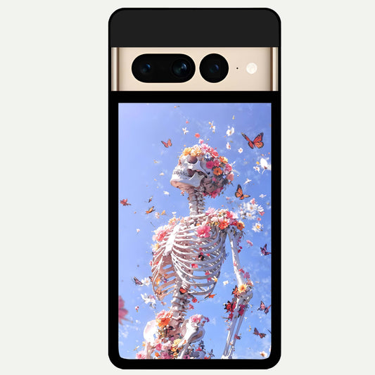  Bloom Beyond Bones Glass Case For Google Pixel 7 Pro back cover – full design glossy printed glass finish