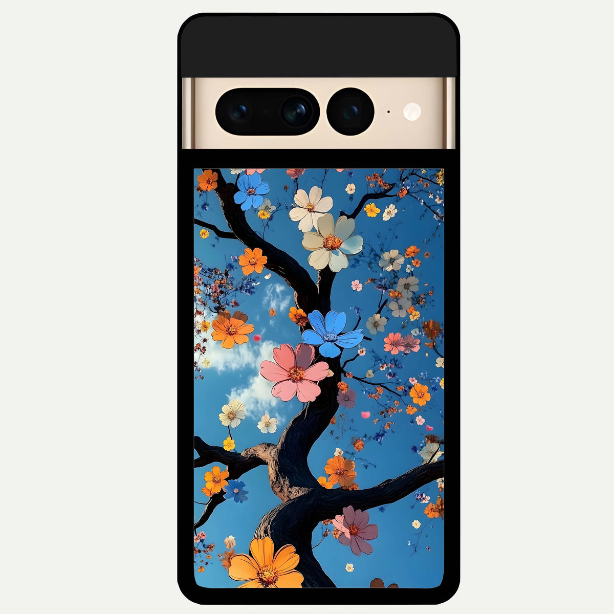  Blossom Dream Sky Glass Case For Google Pixel 7 Pro back cover – full design glossy printed glass finish