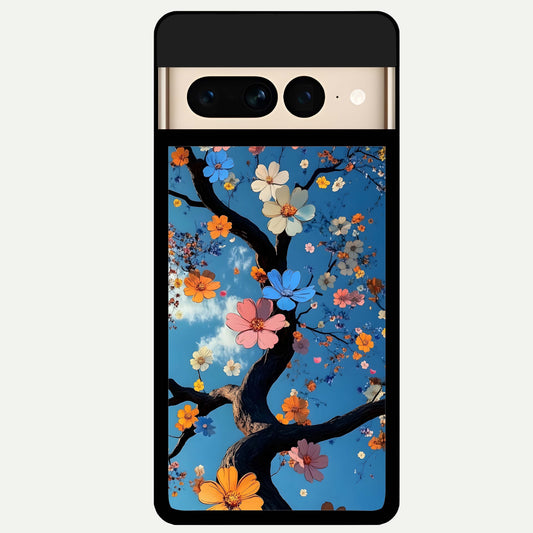  Blossom Dream Sky Glass Case For Google Pixel 7 Pro back cover – full design glossy printed glass finish