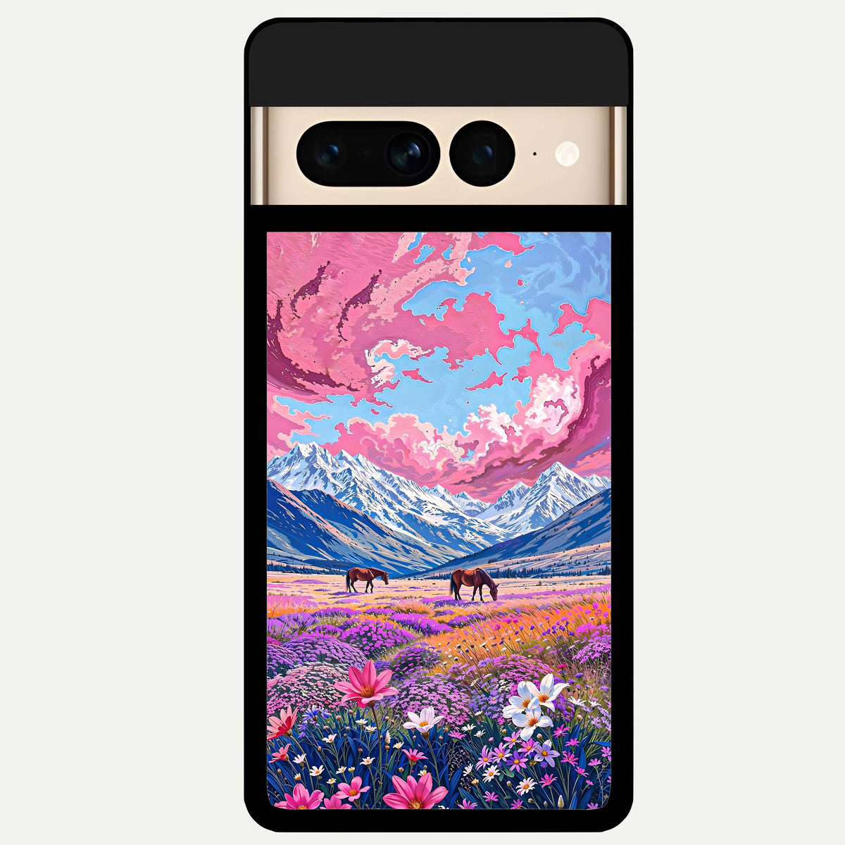  Blossom Valley Dream Glass Case For Google Pixel 7 Pro back cover – full design glossy printed glass finish
