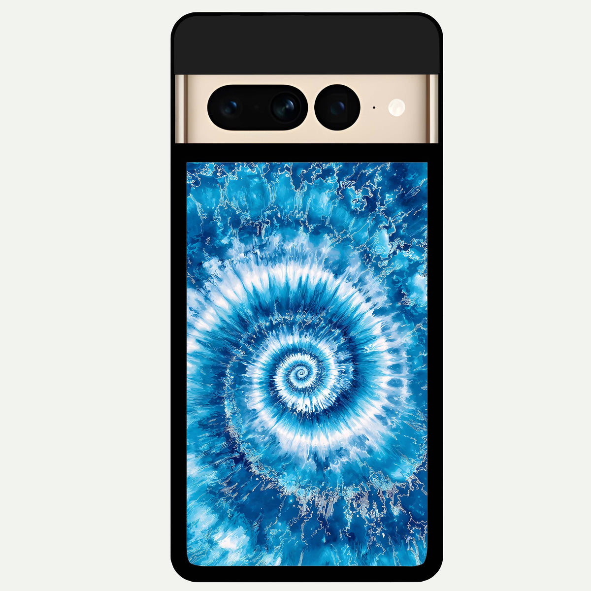  Blue Galaxy Wave Glass Case For Google Pixel 7 Pro back cover – full design glossy printed glass finish