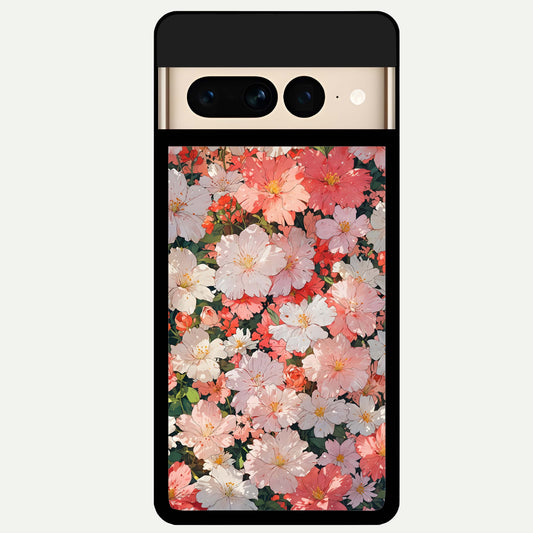  Blush Bloom Field Glass Case For Google Pixel 7 Pro back cover – full design glossy printed glass finish