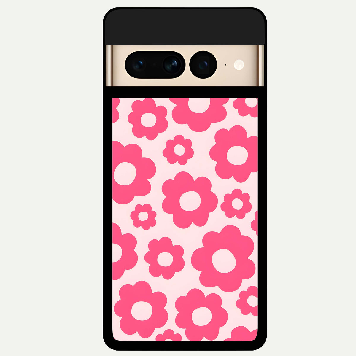  Blush Flower Pop Glass Case For Google Pixel 7 Pro back cover – full design glossy printed glass finish