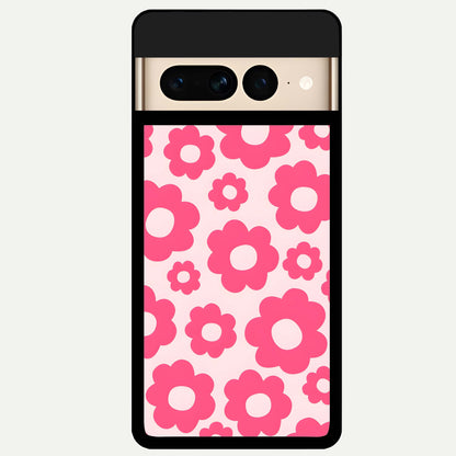  Blush Flower Pop Glass Case For Google Pixel 7 Pro back cover – full design glossy printed glass finish