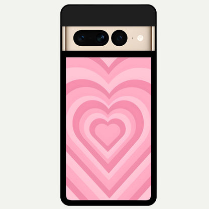 Blush Heart Waves Glass Case For Google Pixel 7 Pro back cover – full design glossy printed glass finish