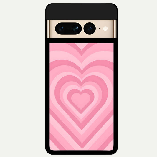  Blush Heart Waves Glass Case For Google Pixel 7 Pro back cover – full design glossy printed glass finish