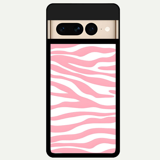 Blush Zebra Flow Glass Case For Google Pixel 7 Pro back cover – full design glossy printed glass finish