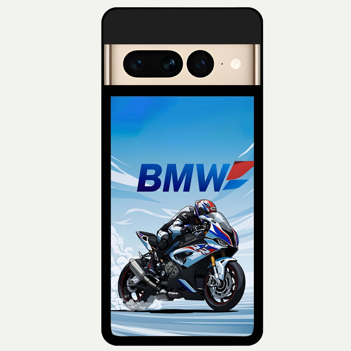  BMW Power Drift Glass Case For Google Pixel 7 Pro back cover – full design glossy printed glass finish