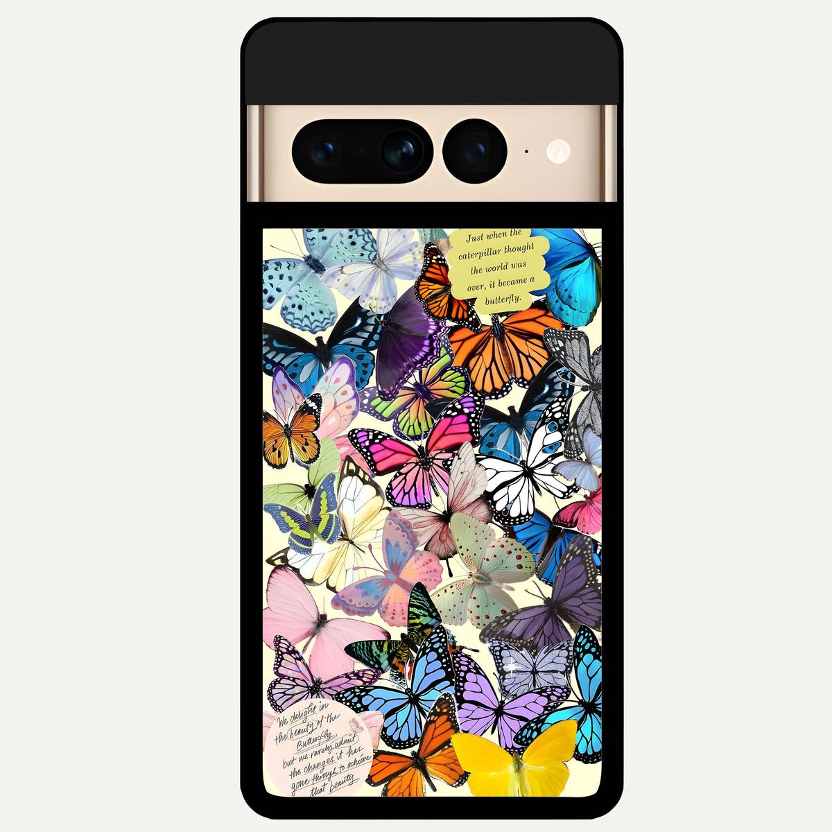  Butterflies Petal Dream Glass Case For Google Pixel 7 Pro back cover – full design glossy printed glass finish