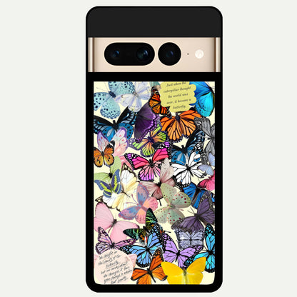 Butterflies Petal Dream Glass Case For Google Pixel 7 Pro back cover – full design glossy printed glass finish