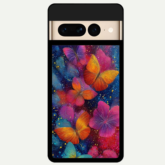  Butterfly Dream Mist Glass Case For Google Pixel 7 Pro back cover – full design glossy printed glass finish