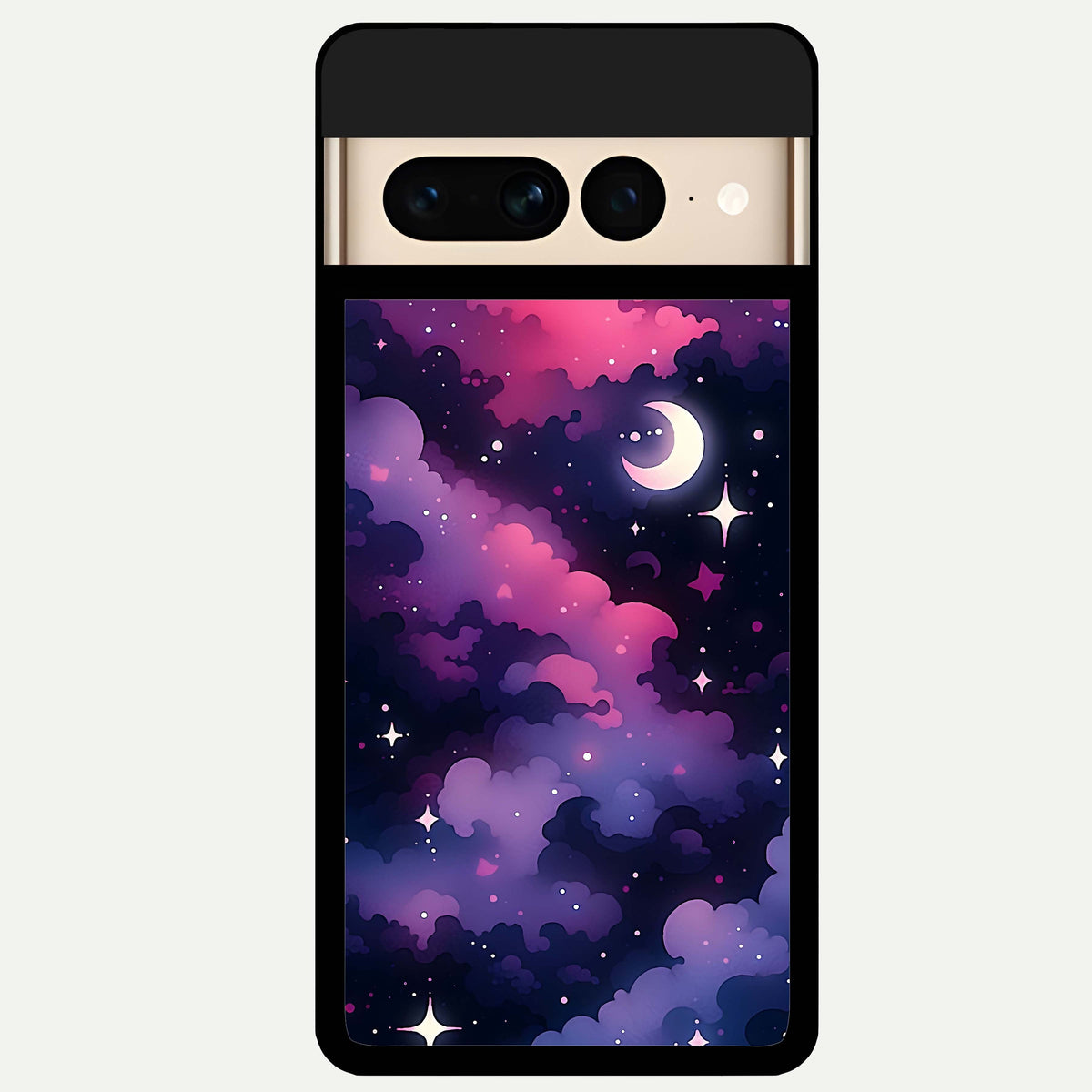  Celestial Moon Magic Glass Case For Google Pixel 7 Pro back cover – full design glossy printed glass finish