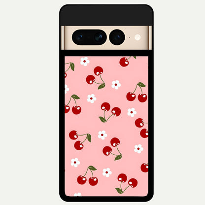  Cherry Love Mood Glass Case For Google Pixel 7 Pro back cover – full design glossy printed glass finish