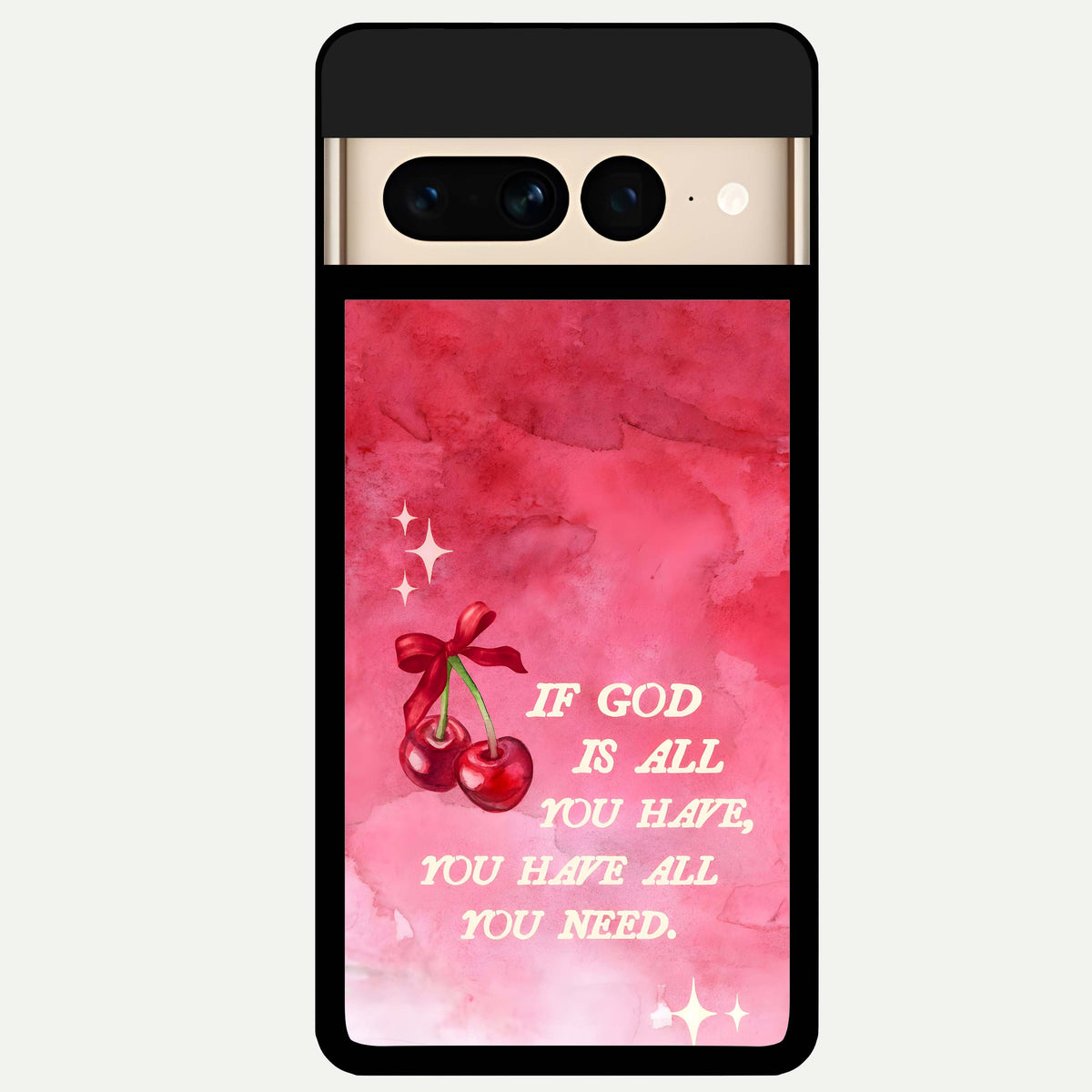  Cherry Quote Glass Case For Google Pixel 7 Pro back cover – full design glossy printed glass finish