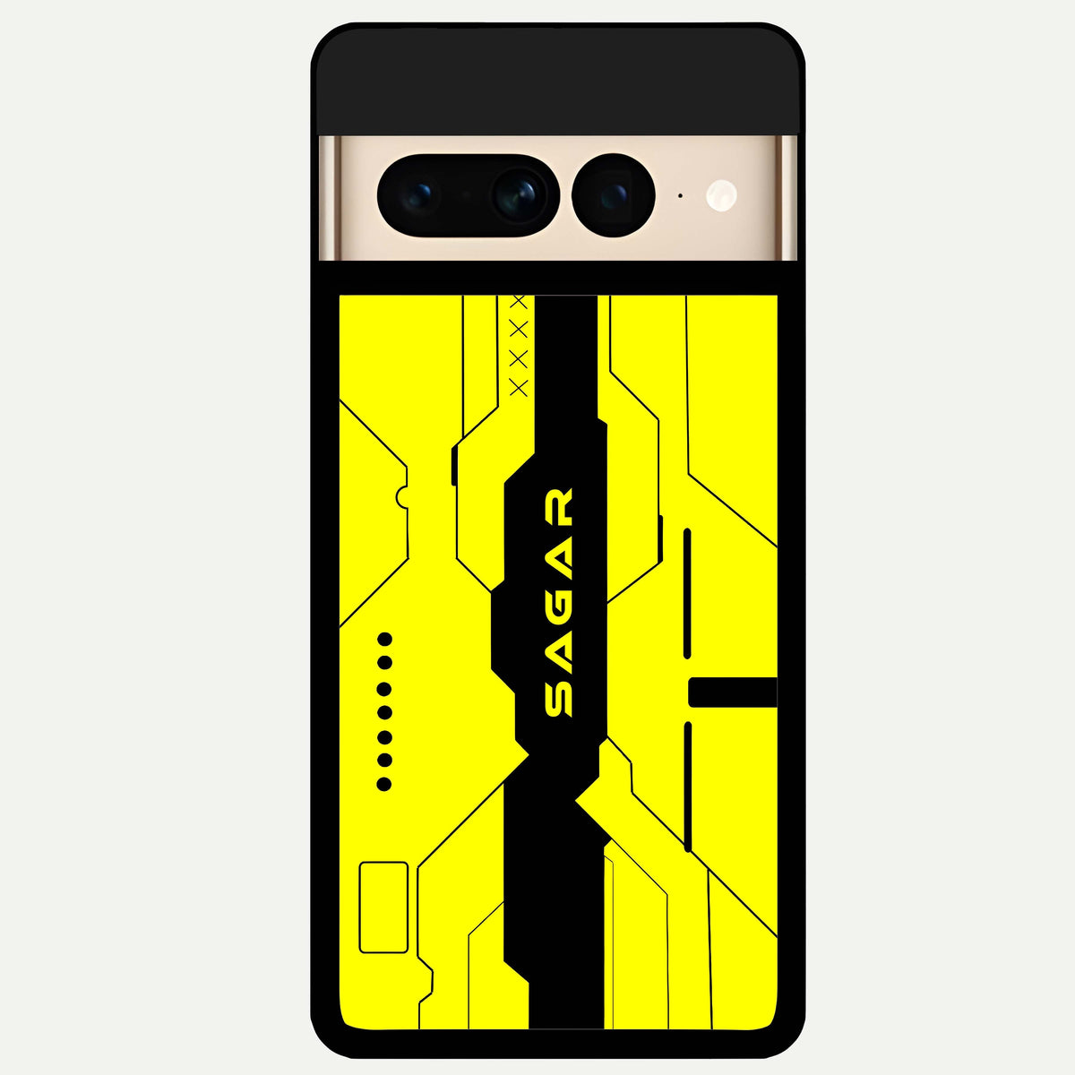  Circuit CYBERPUNK Custom Name Glass Case For Google Pixel 7 Pro back cover – full design glossy printed glass finish