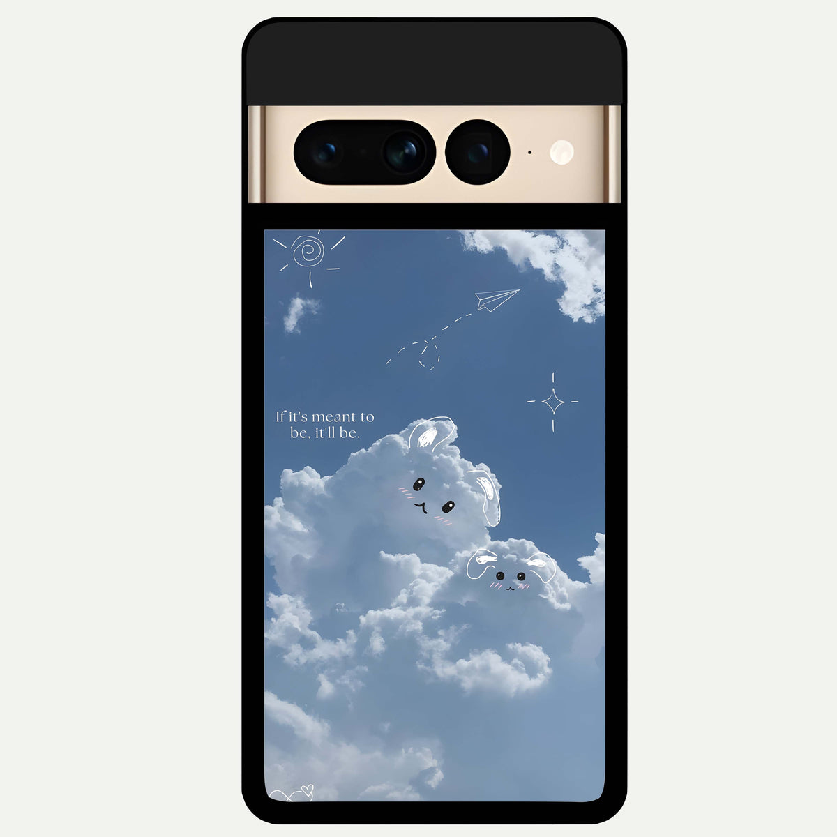  Cloud Bunny Dreams Glass Case For Google Pixel 7 Pro back cover – full design glossy printed glass finish