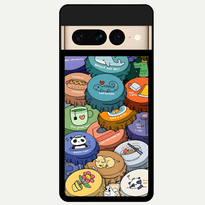  Coins Patterns Glass Case For Google Pixel 7 Pro back cover – full design glossy printed glass finish