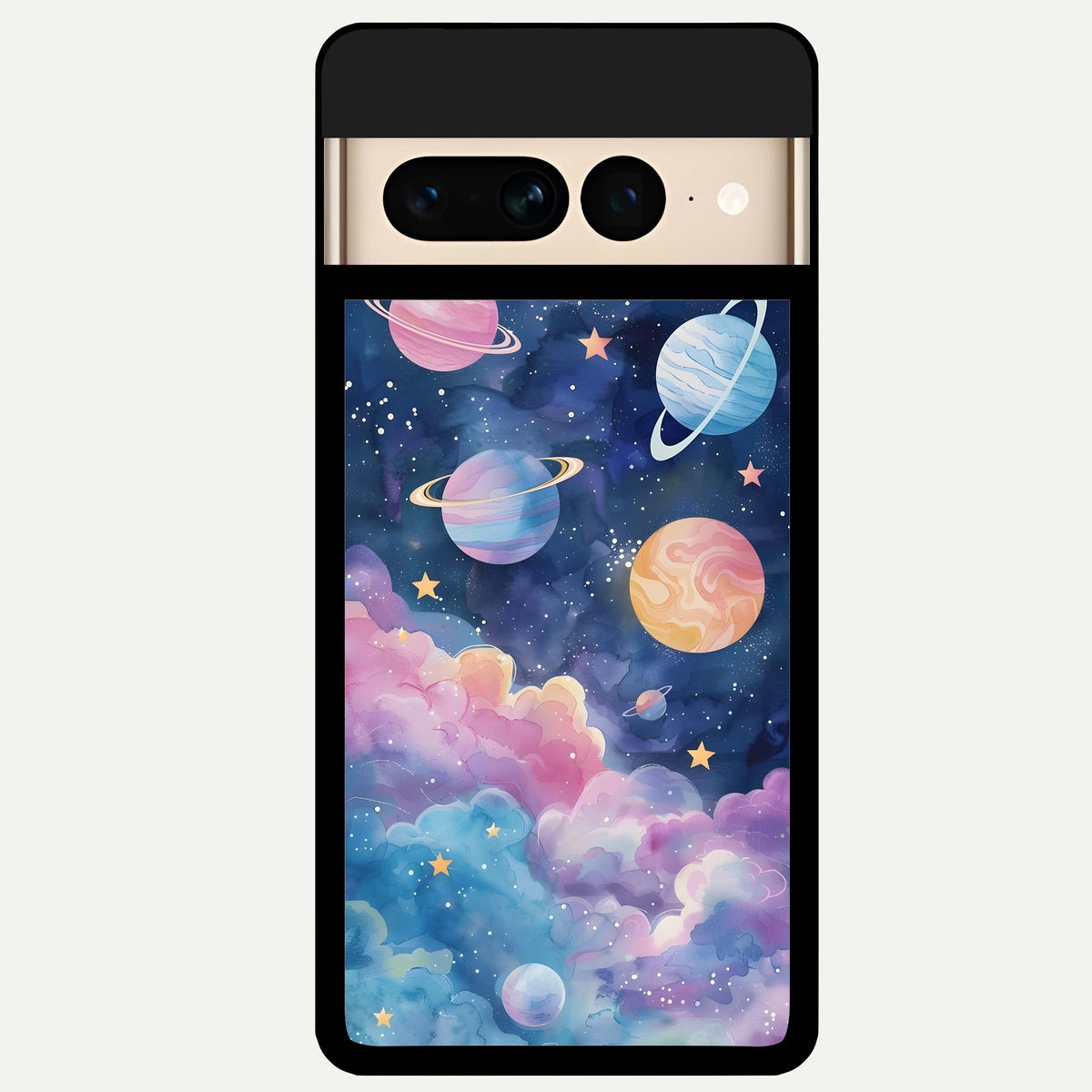  Cosmic Planet Dreams Glass Case For Google Pixel 7 Pro back cover – full design glossy printed glass finish