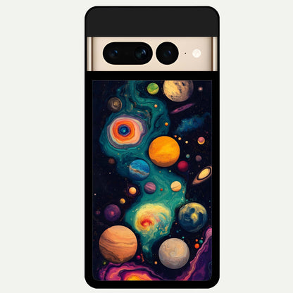  Cosmic Planet Journey Glass Case For Google Pixel 7 Pro back cover – full design glossy printed glass finish