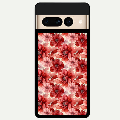  Crimson Love Petals Glass Case For Google Pixel 7 Pro back cover – full design glossy printed glass finish