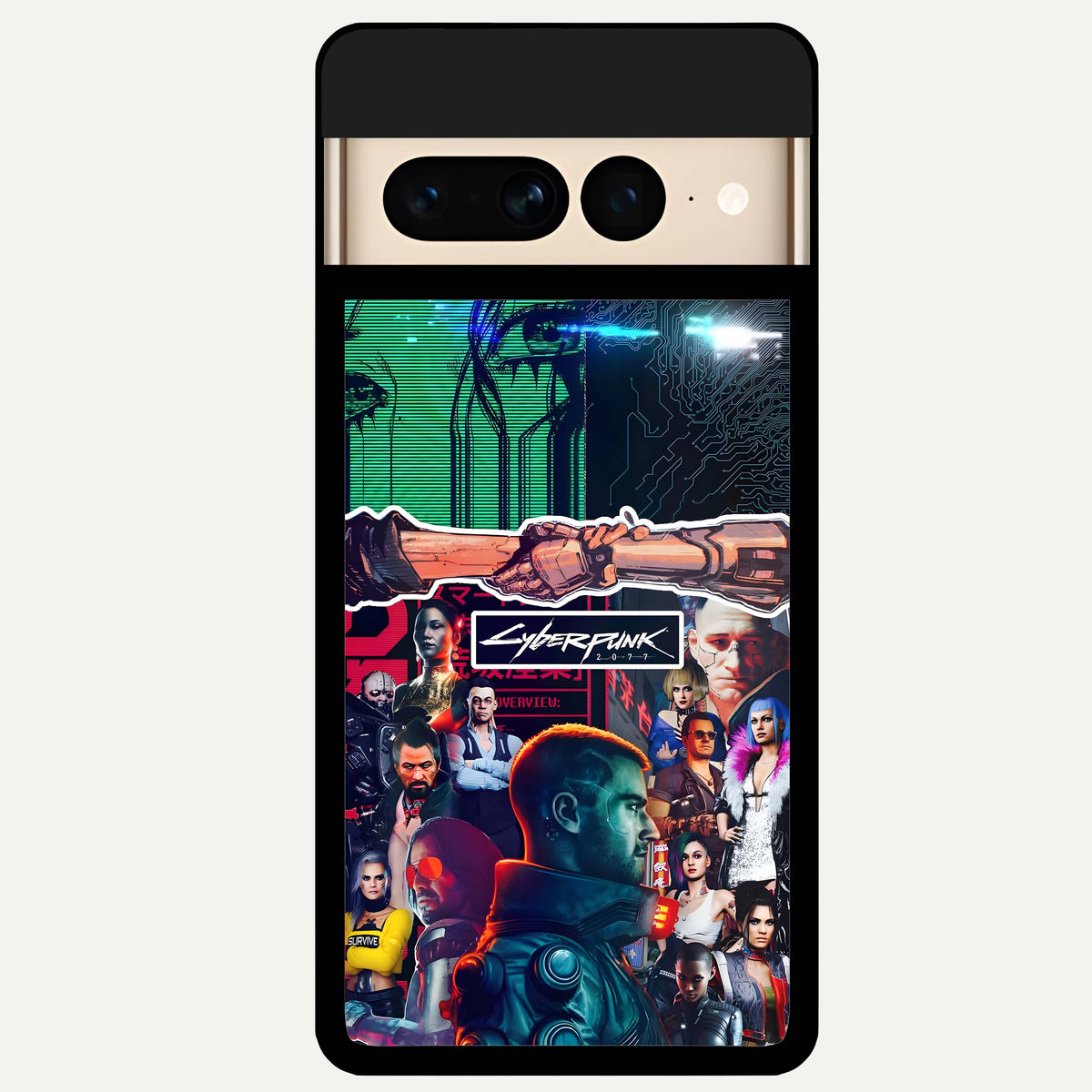  CYBERPUNK Legacy Glass Case For Google Pixel 7 Pro back cover – full design glossy printed glass finish