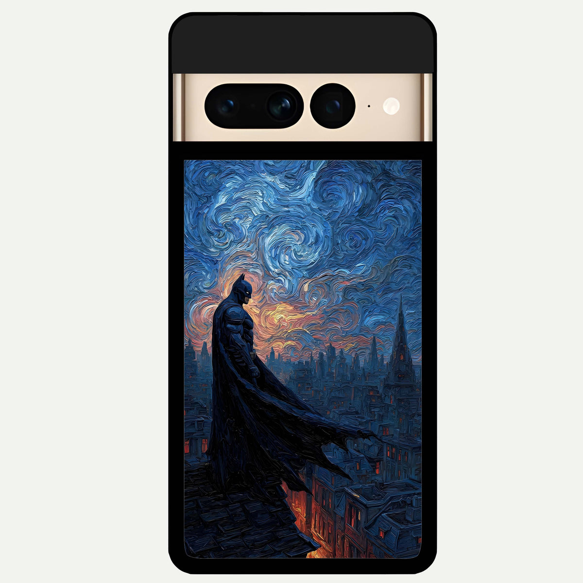  Dark Knight Dusk Glass Case For Google Pixel 7 Pro back cover – full design glossy printed glass finish