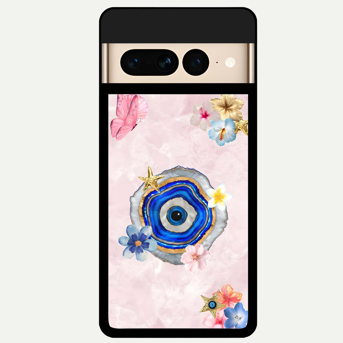  Divine Aura Bloom Glass Case For Google Pixel 7 Pro back cover – full design glossy printed glass finish