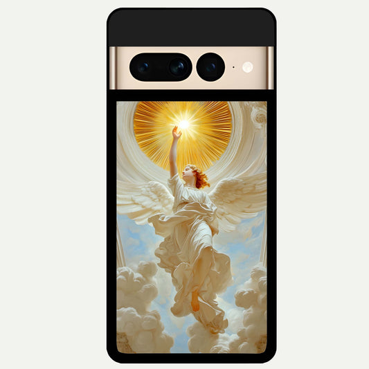  Divine Light Angel Glass Case For Google Pixel 7 Pro back cover – full design glossy printed glass finish