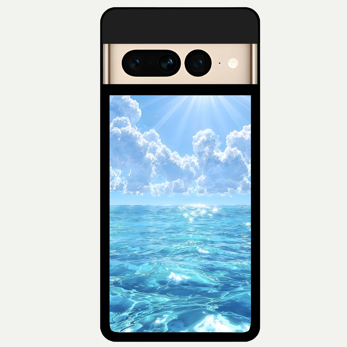  Endless Ocean Horizon Glass Case For Google Pixel 7 Pro back cover – full design glossy printed glass finish